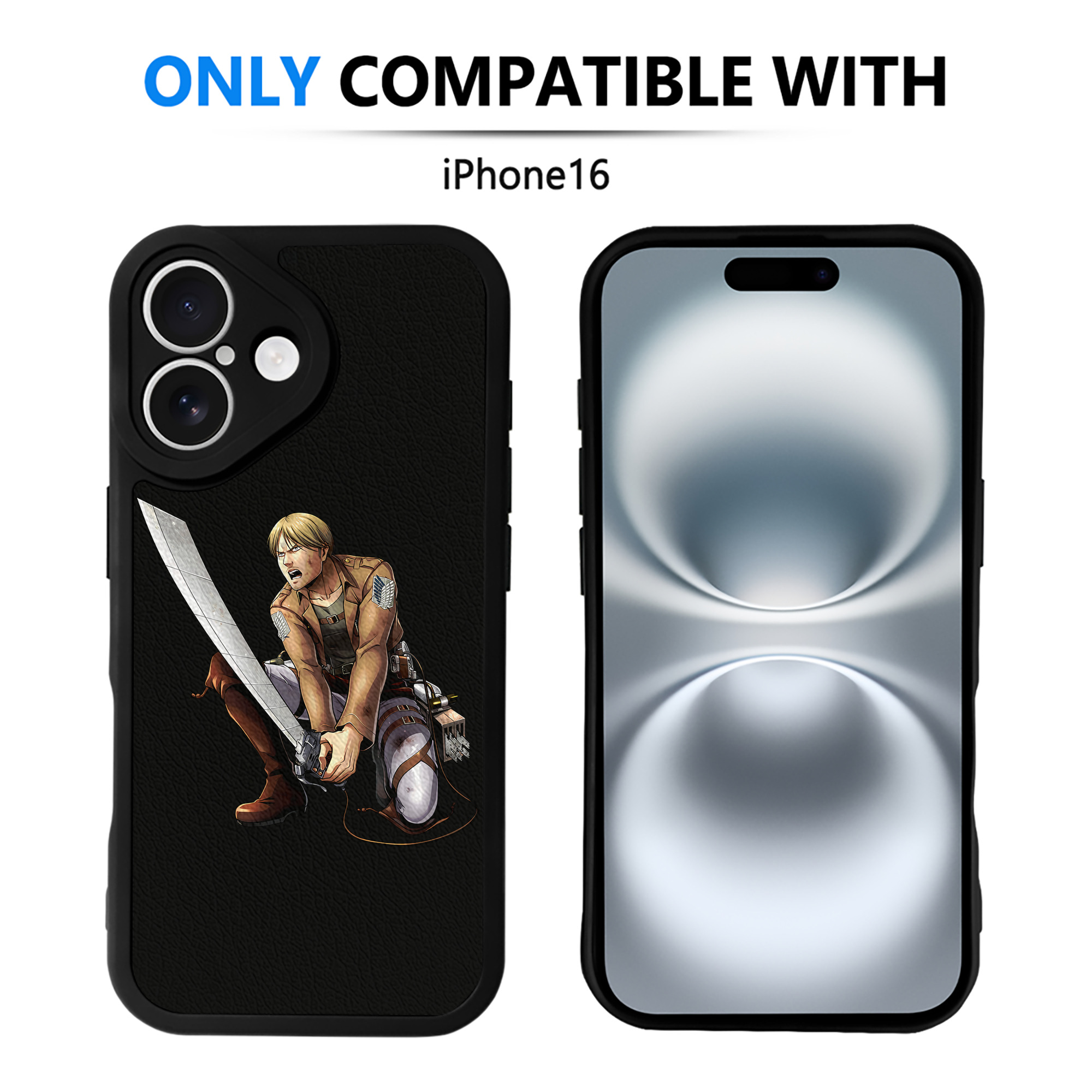 （画像用） 進撃の巨人 ミケ·ザカリアス Attack on Titan Mike Zakarius 【iPhone 16シリーズ対応】シリコンスマホケース（レザー調） 材質：シリコン